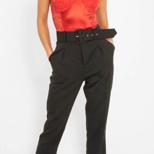 Rebellious Black Belted Trousers